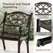Costway 2/4 PCS Cast Aluminum Patio Chairs Set of 2 Outdoor Dining with Armrests & Curved Seats Bronze